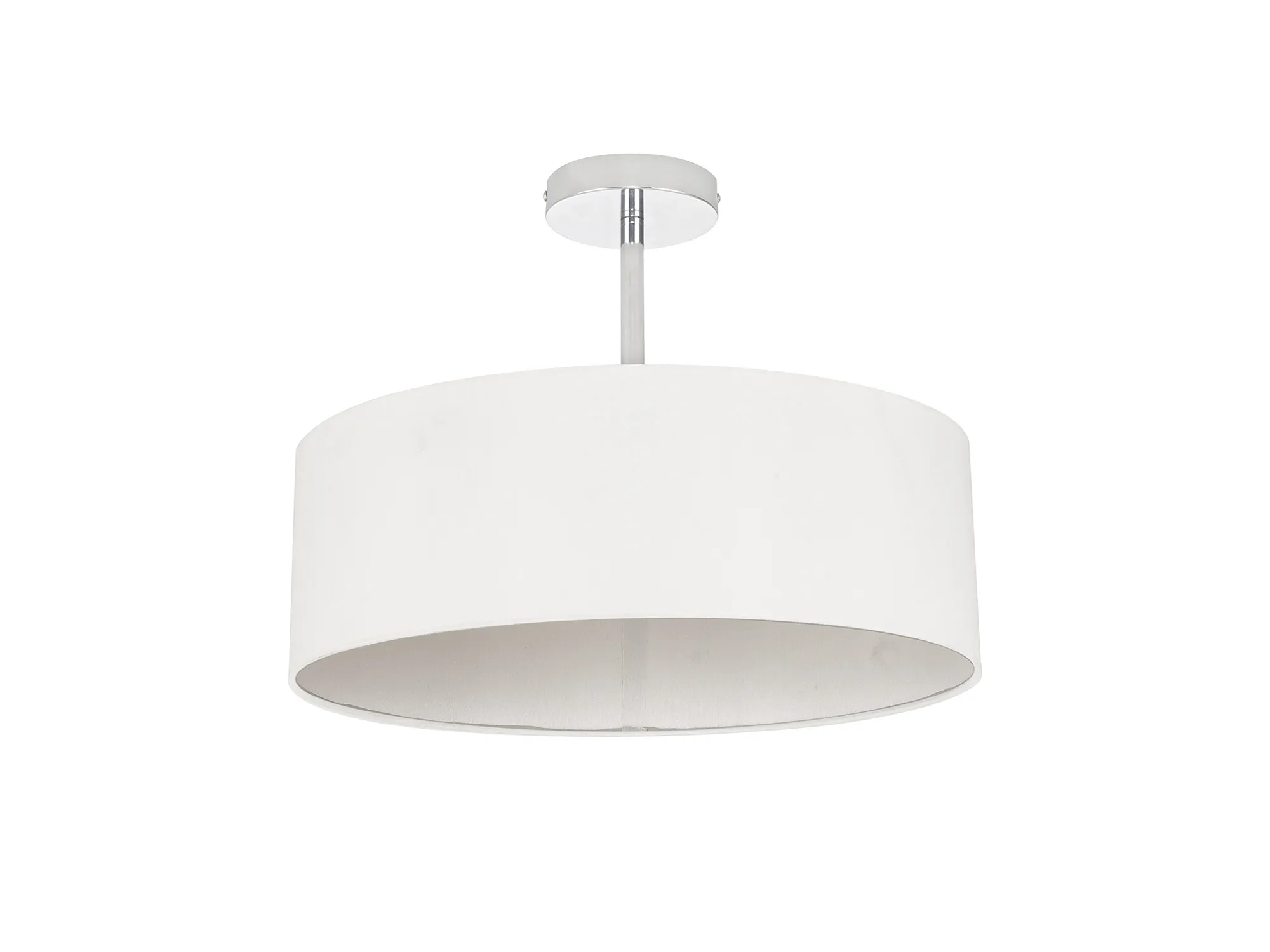 Baymont 45cm Semi Flush 3 Light Polished Chrome, White DK0685  Deco Baymont CH WH